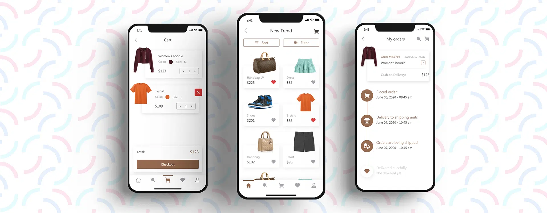 Data Science & ML-powered eCommerce app interface: Sleek design, categories, search bar & personalized recommendations for smart online shopping