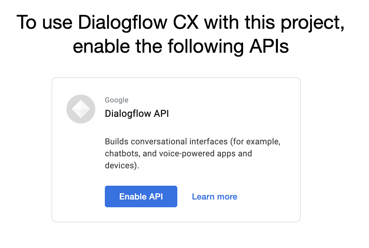 Voicebot based ordering system, Google Dialogflow, NLP, Enable API for the first time