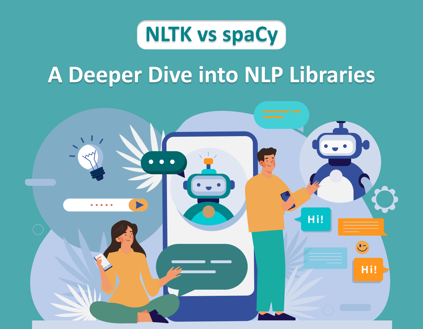 NLTK vs spaCy comparison infographic showcasing key features, strengths, and future trends in natural language processing.