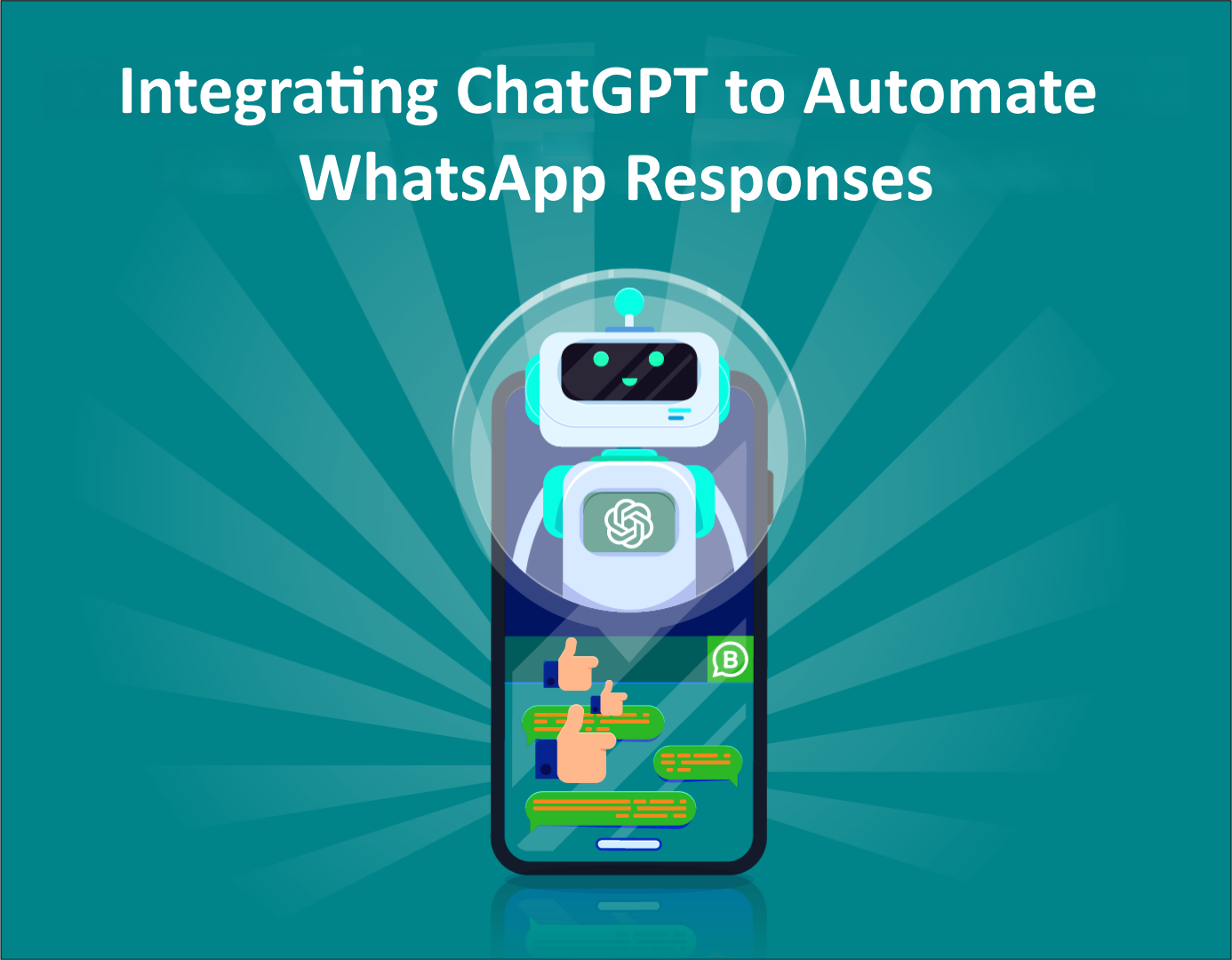  Illustration representing ChatGPT integration with WhatsApp for enhanced customer interactions.