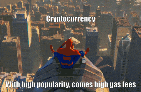 With high popularity comes high gas fees on a blockchain background.