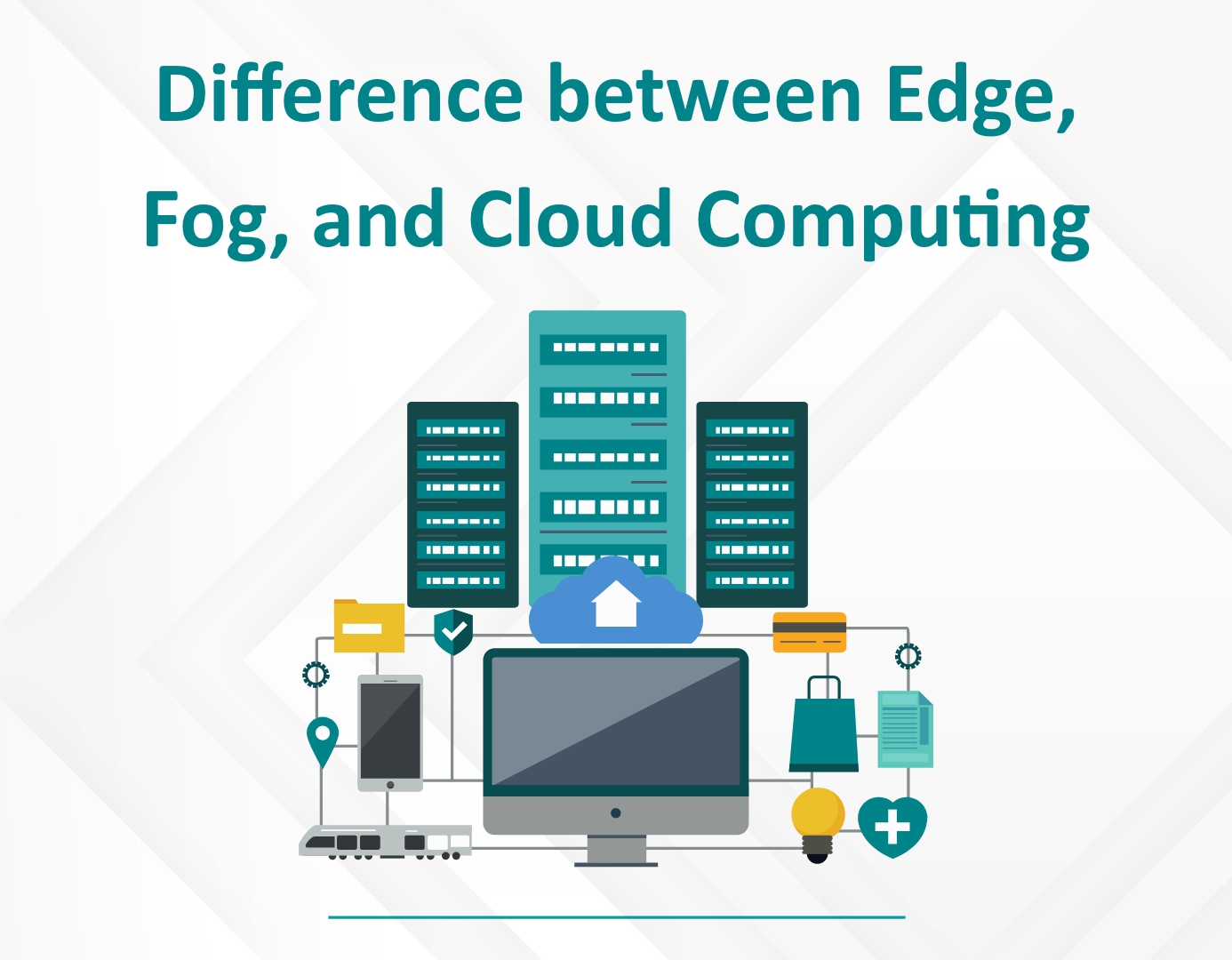Edge, Fog, and Cloud Computing Comparison: Showing their differences for optimal data processing.