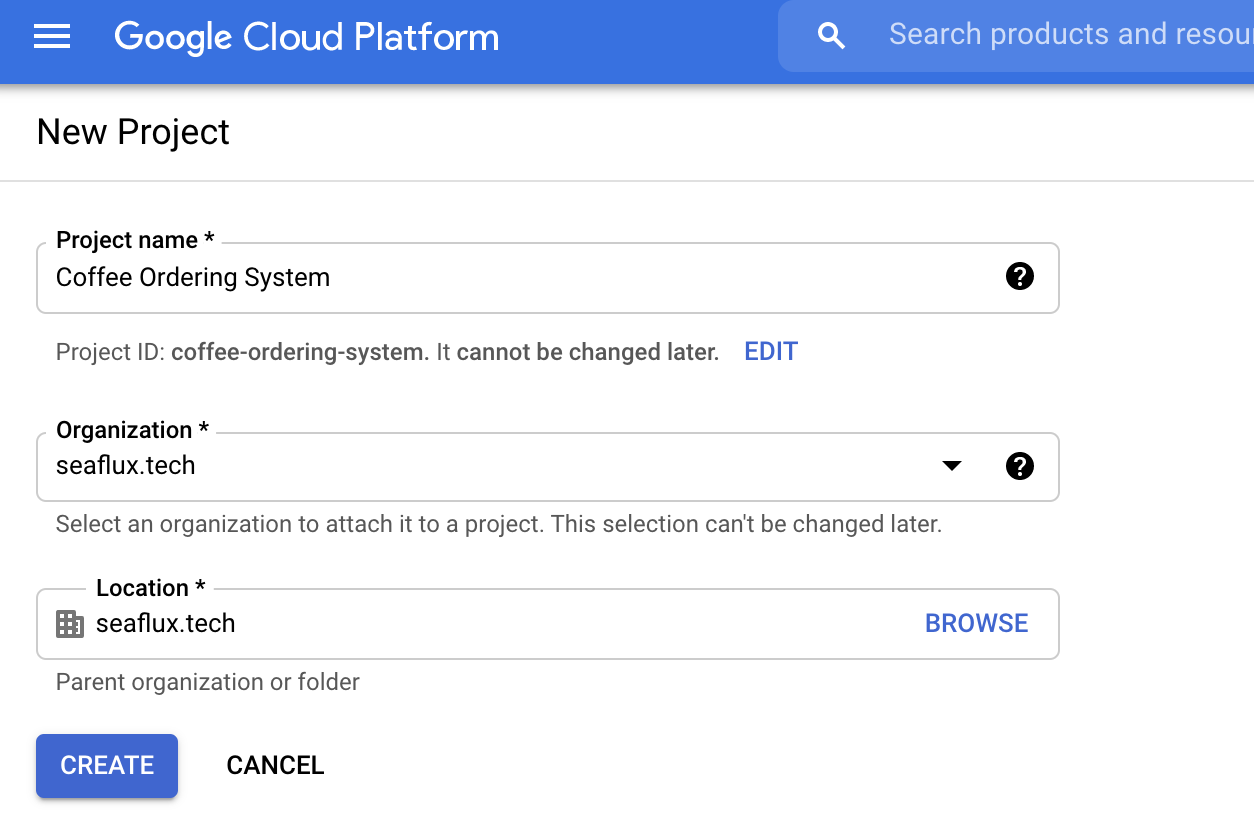 Voicebot based ordering system, Google Dialogflow, NLP, Creating New Project