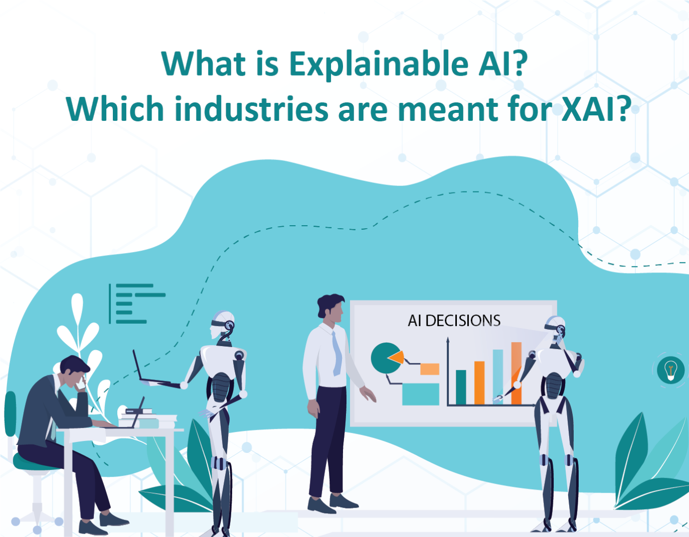 Visual representation highlighting the application and significance of Explainable AI (XAI) in crucial sectors like healthcare, manufacturing, and autonomous vehicles.