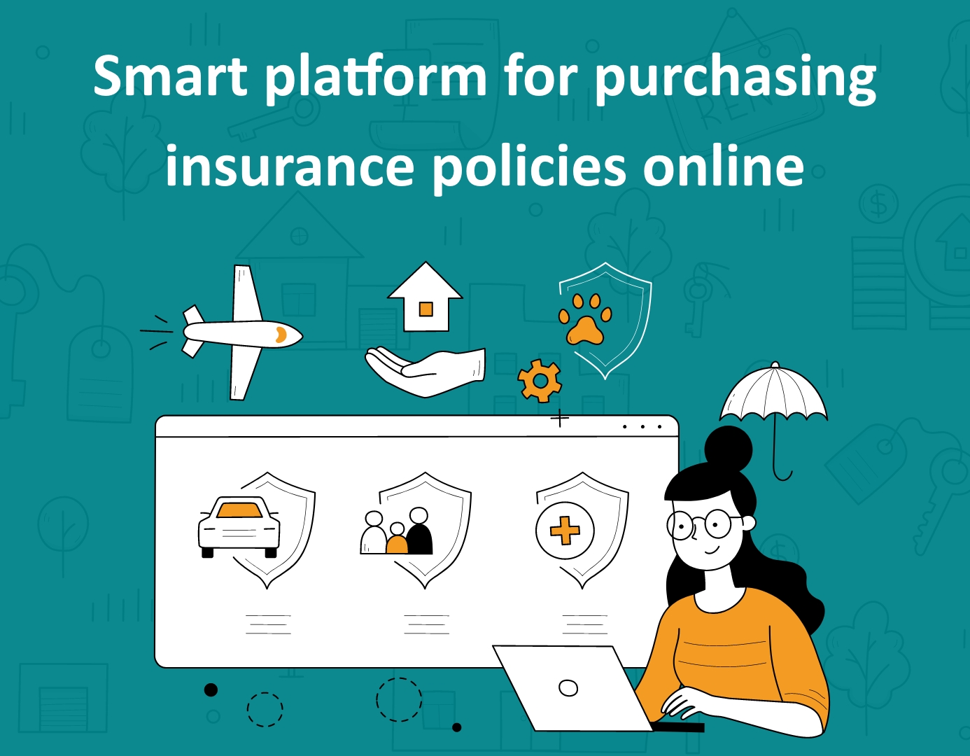 Illustration of smart online insurance purchasing platform, highlighting convenience and efficiency of buying policies digitally